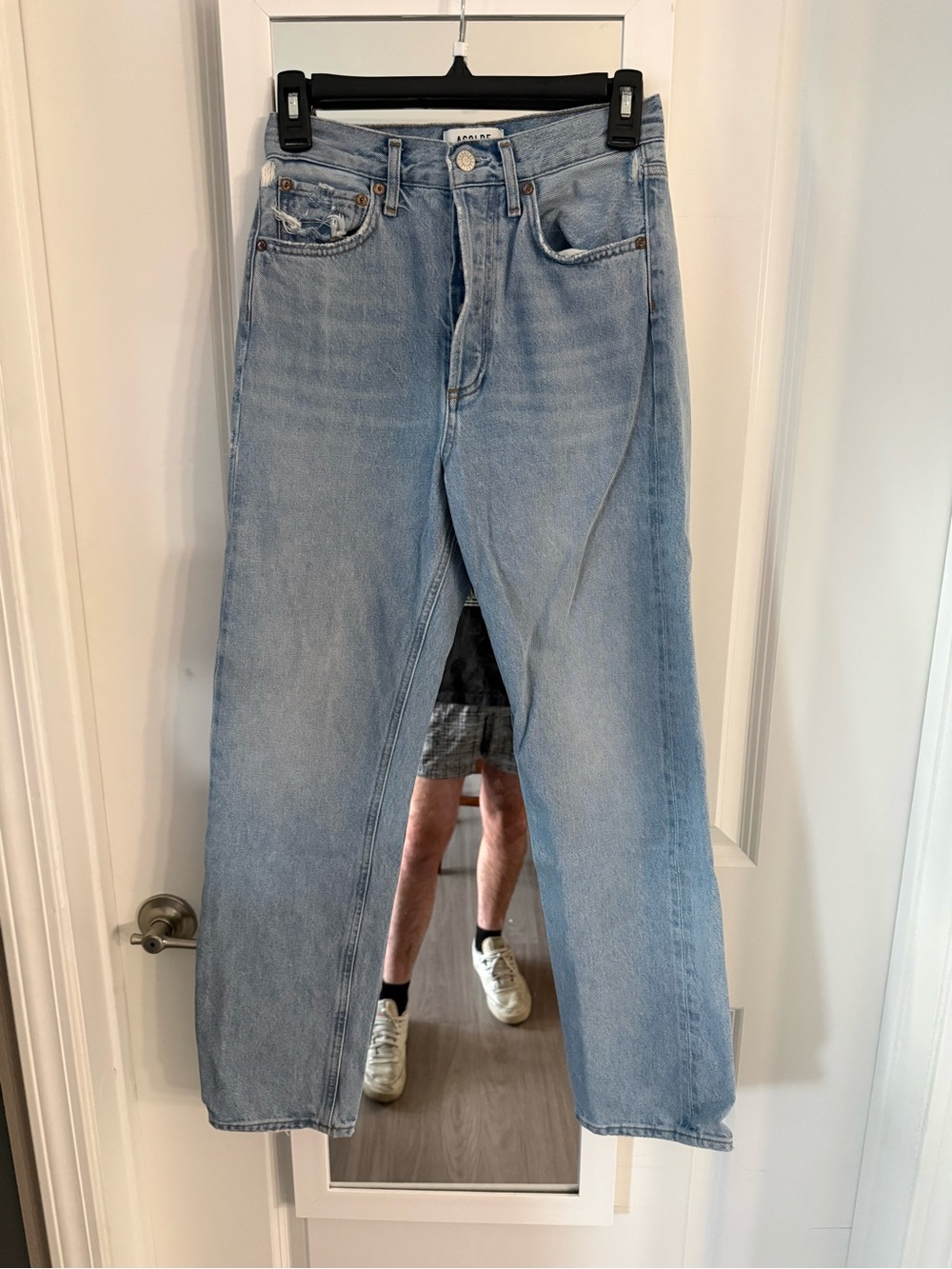 AGOLDE 90’s Jeans Size 23 High Rise Organic Cotton Light Wash Distressed